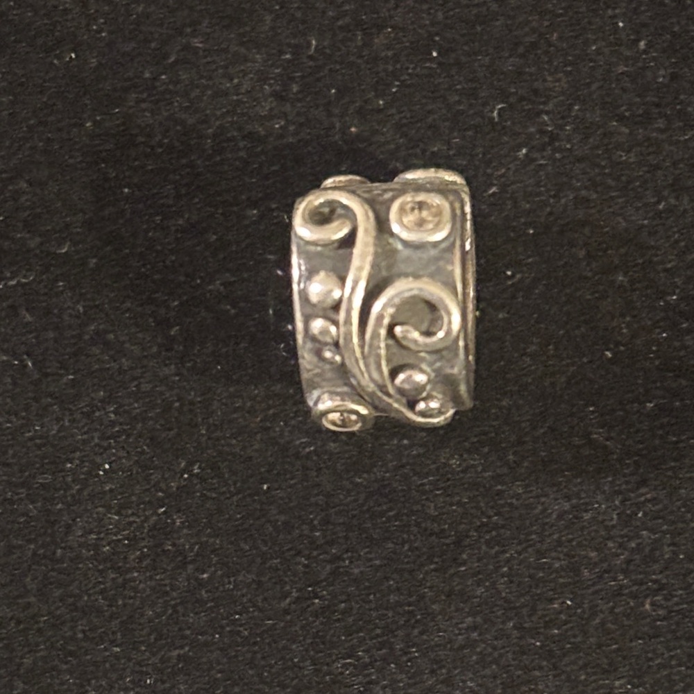 Pandora Silver And Clear Accent Tendril Clip Charm *RETIRED*